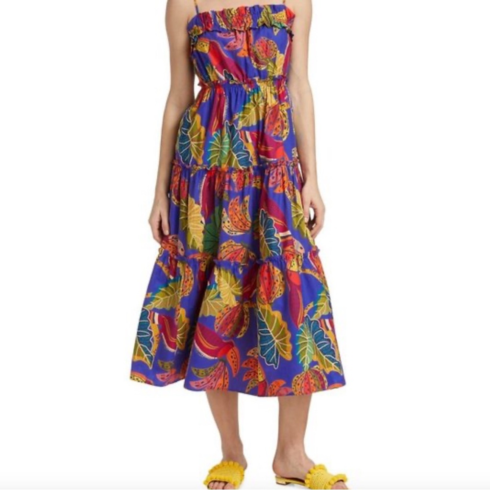 NWT Farm Rio Beaks and Bananas Midi dress Size S